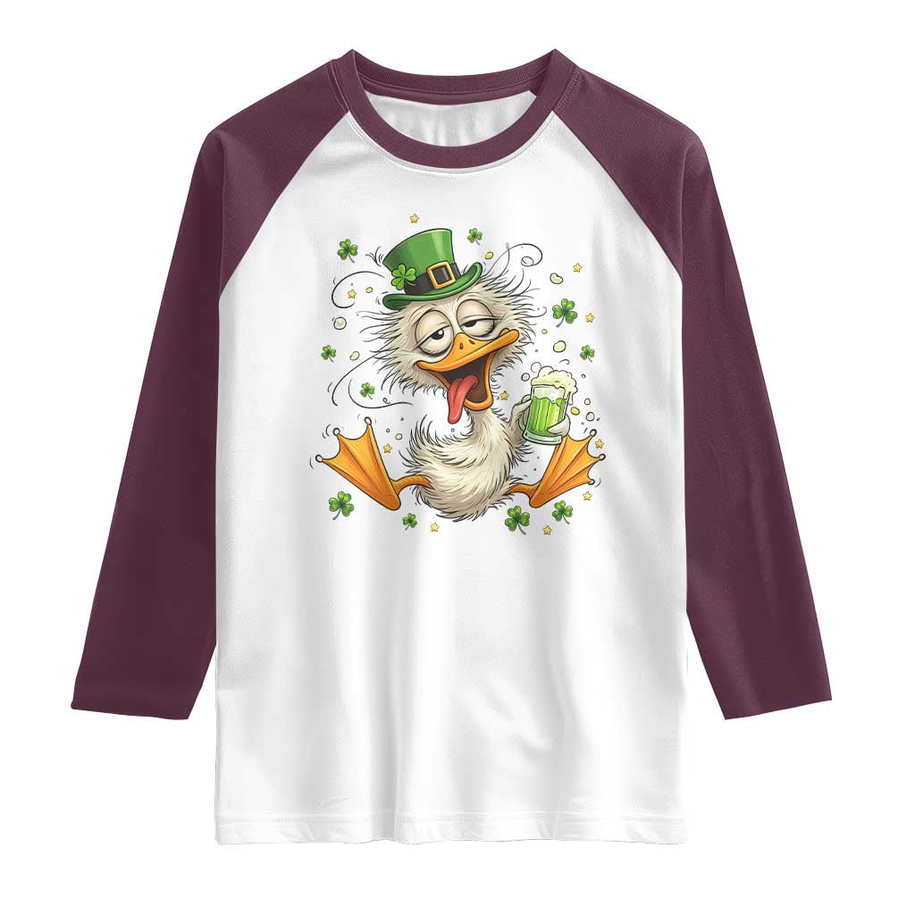 Funny Drunk Irish Duck Raglan Shirt St Patricks Day Gift