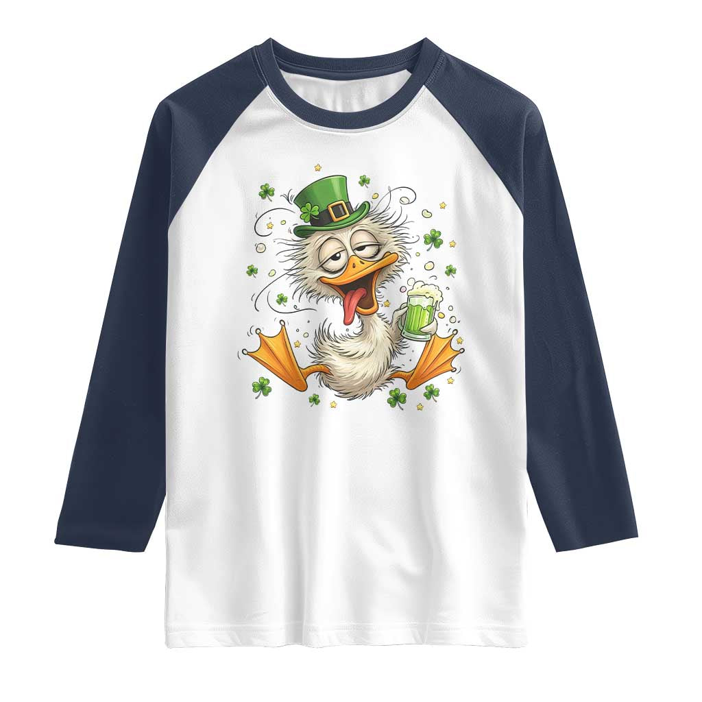 Funny Drunk Irish Duck Raglan Shirt St Patricks Day Gift