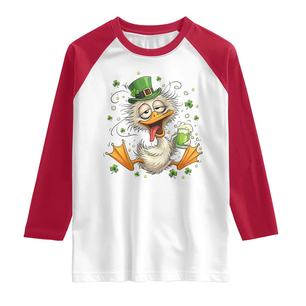 Funny Drunk Irish Duck Raglan Shirt St Patricks Day Gift