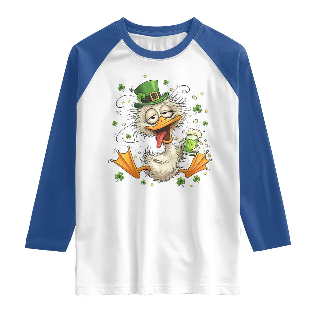 Funny Drunk Irish Duck Raglan Shirt St Patricks Day Gift