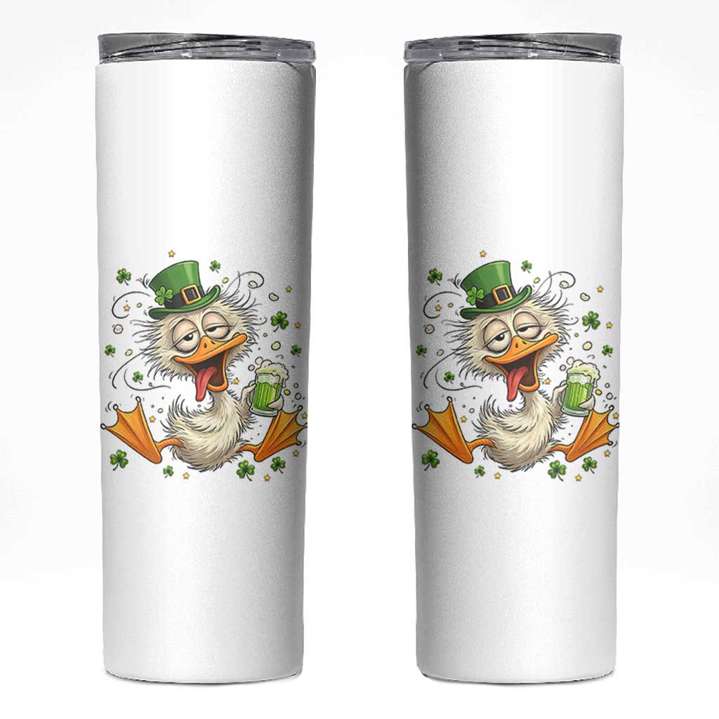 Funny Drunk Irish Duck Skinny Tumbler St Patricks Day Gift