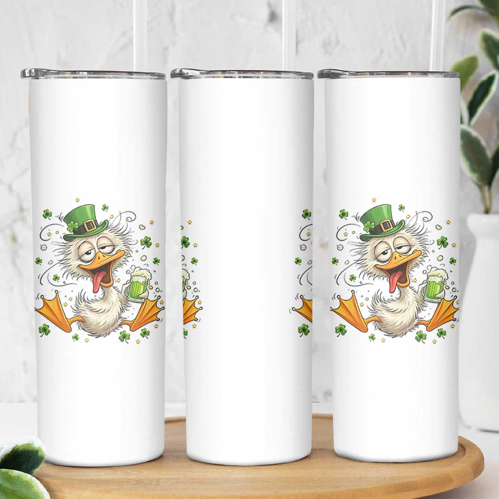 Funny Drunk Irish Duck Skinny Tumbler St Patricks Day Gift