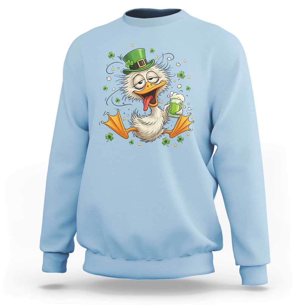 Funny Drunk Irish Duck Sweatshirt St Patricks Day Gift