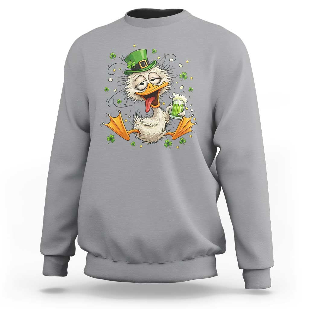 Funny Drunk Irish Duck Sweatshirt St Patricks Day Gift