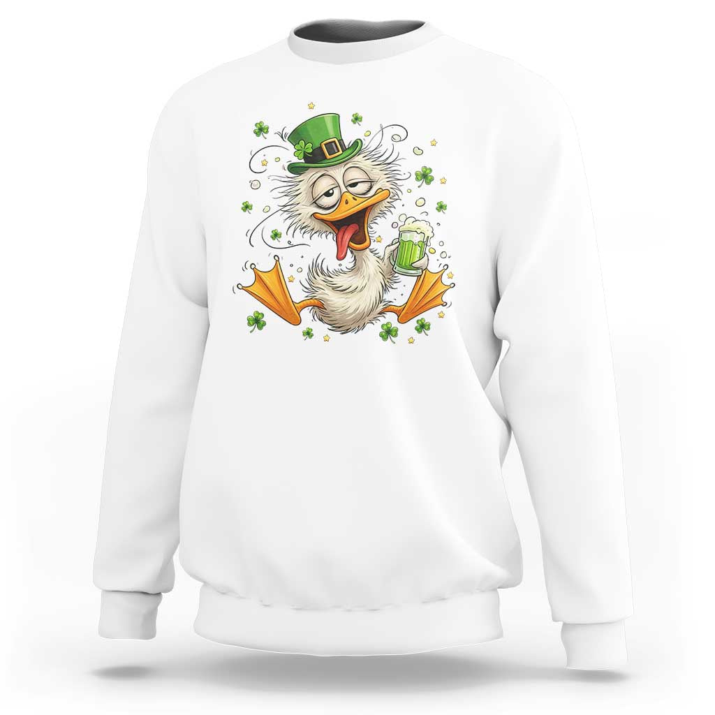 Funny Drunk Irish Duck Sweatshirt St Patricks Day Gift
