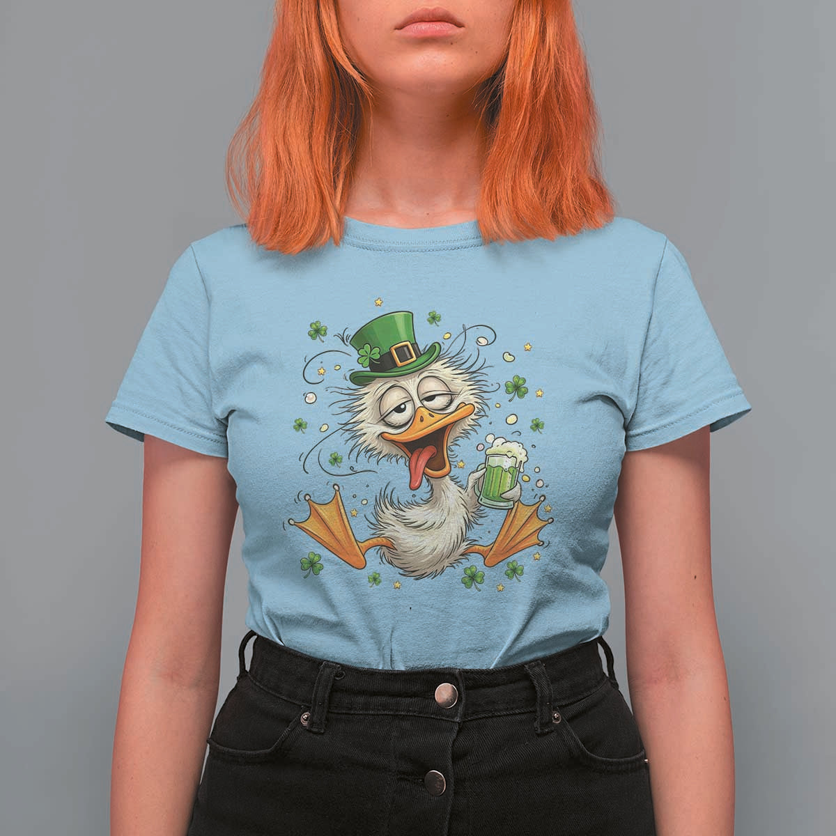 Funny Drunk Irish Duck T Shirt For Women St Patricks Day Gift