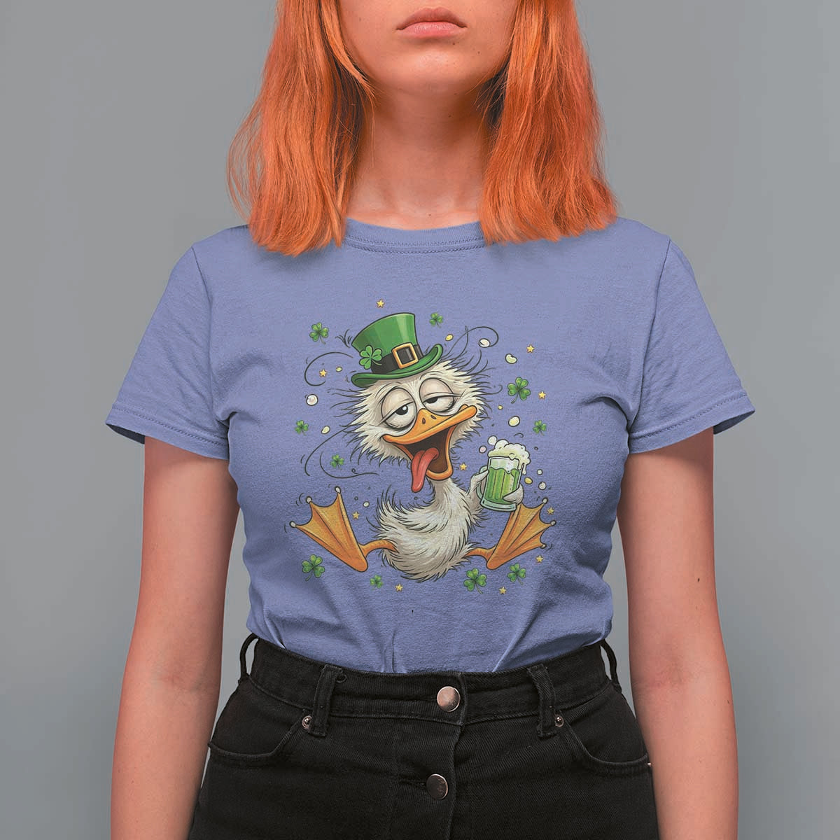 Funny Drunk Irish Duck T Shirt For Women St Patricks Day Gift