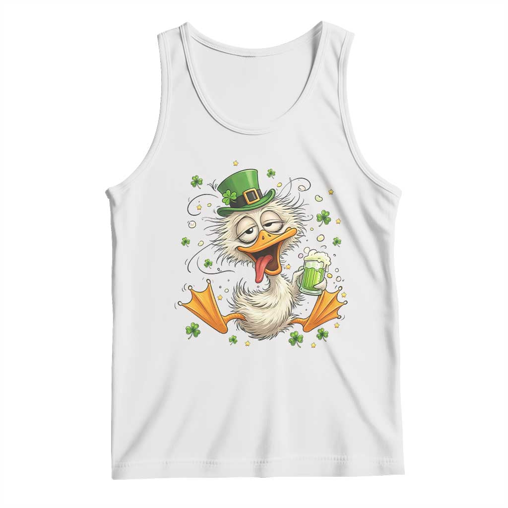 Funny Drunk Irish Duck Tank Top St Patricks Day Gift