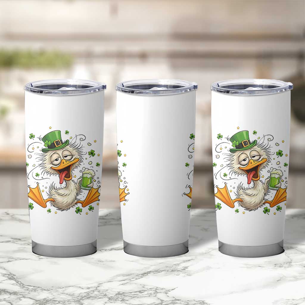 Funny Drunk Irish Duck Tumbler Cup St Patricks Day Gift