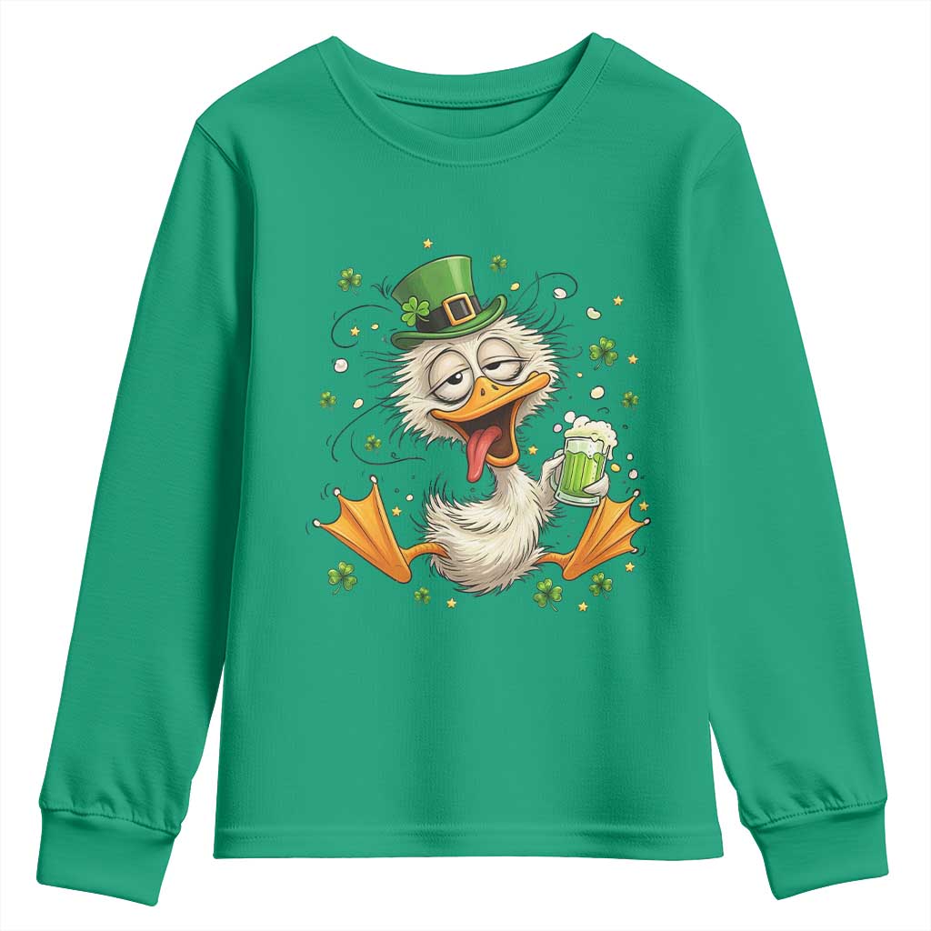 Funny Drunk Irish Duck Youth Sweatshirt St Patricks Day Gift