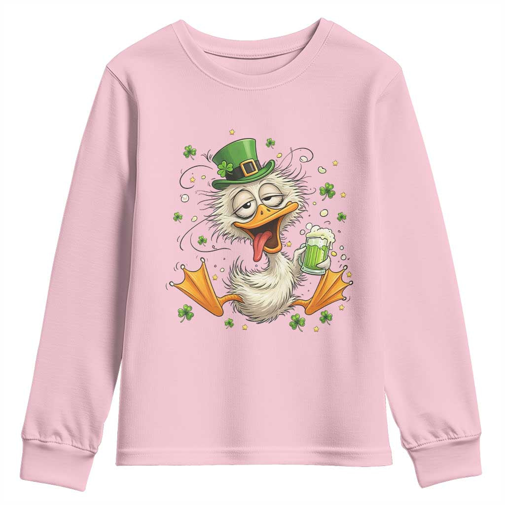 Funny Drunk Irish Duck Youth Sweatshirt St Patricks Day Gift