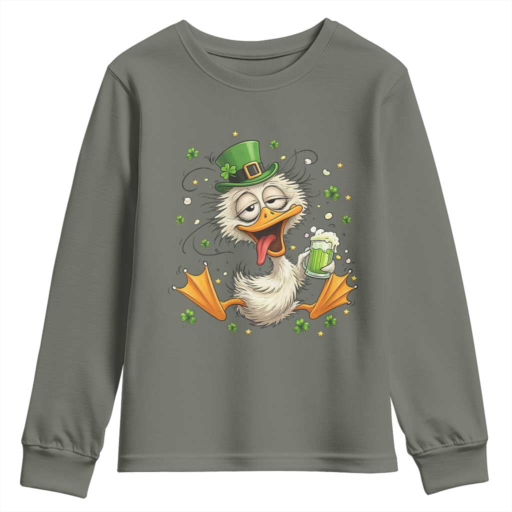 Funny Drunk Irish Duck Youth Sweatshirt St Patricks Day Gift