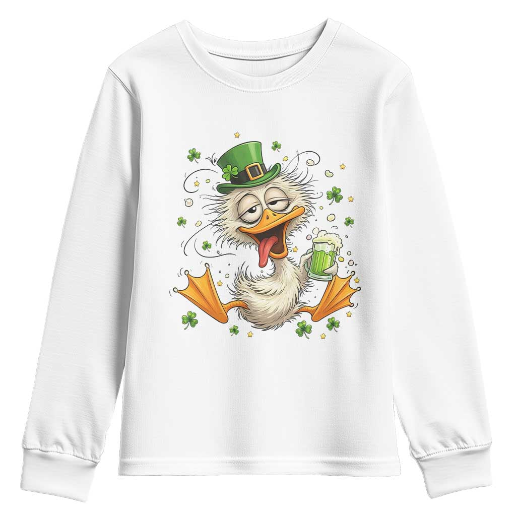 Funny Drunk Irish Duck Youth Sweatshirt St Patricks Day Gift