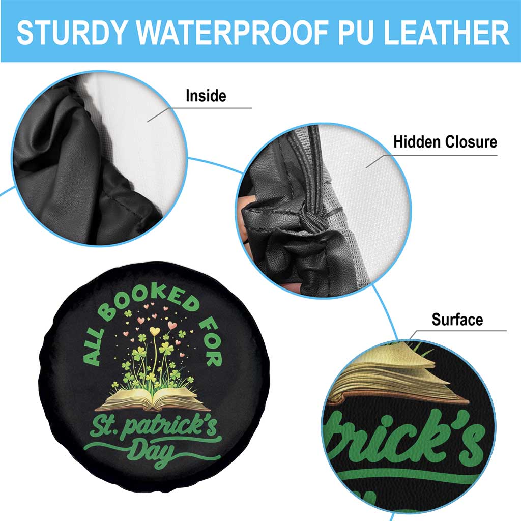 All Booked For St Patricks Day Spare Tire Cover Irish Reader Gift