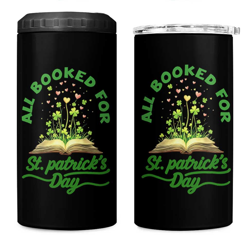 All Booked For St Patricks Day 4 in 1 Can Cooler Tumbler Irish Reader Gift