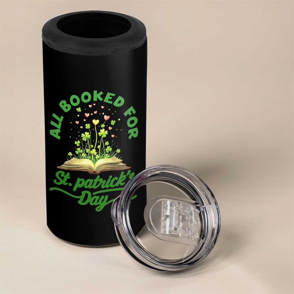 All Booked For St Patricks Day 4 in 1 Can Cooler Tumbler Irish Reader Gift
