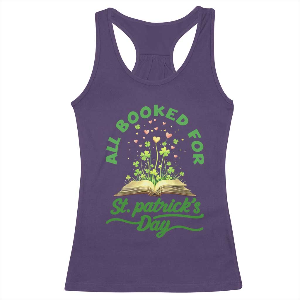 All Booked For St Patricks Day Racerback Tank Top Irish Reader Gift