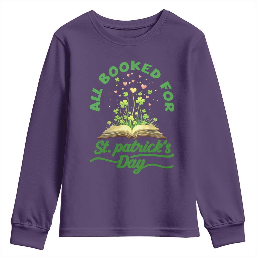 All Booked For St Patricks Day Youth Sweatshirt Irish Reader Gift