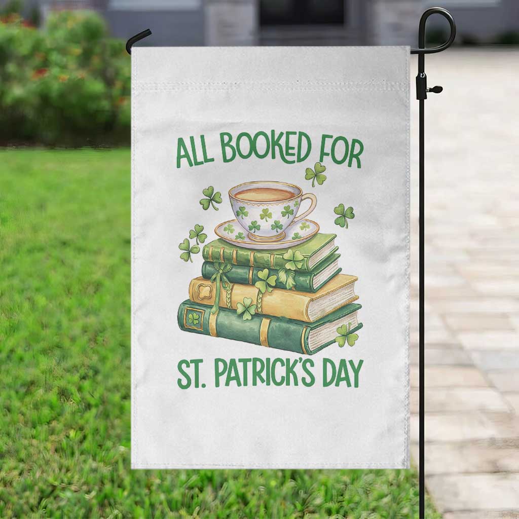 All Booked For St Patricks Day Garden Flag Gift For Book Lovers
