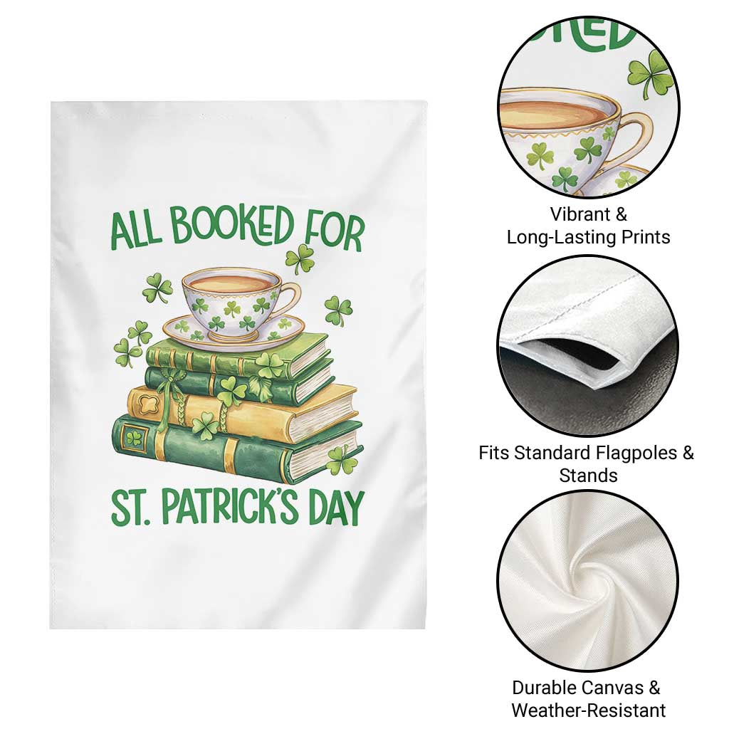 All Booked For St Patricks Day Garden Flag Gift For Book Lovers