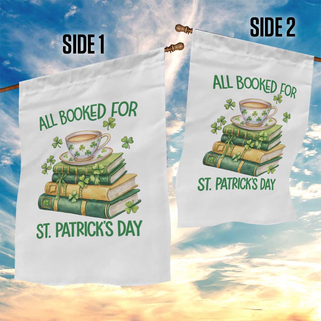 All Booked For St Patricks Day Garden Flag Gift For Book Lovers