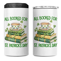 All Booked For St Patricks Day 4 in 1 Can Cooler Tumbler Gift For Book Lovers
