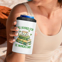 All Booked For St Patricks Day 4 in 1 Can Cooler Tumbler Gift For Book Lovers