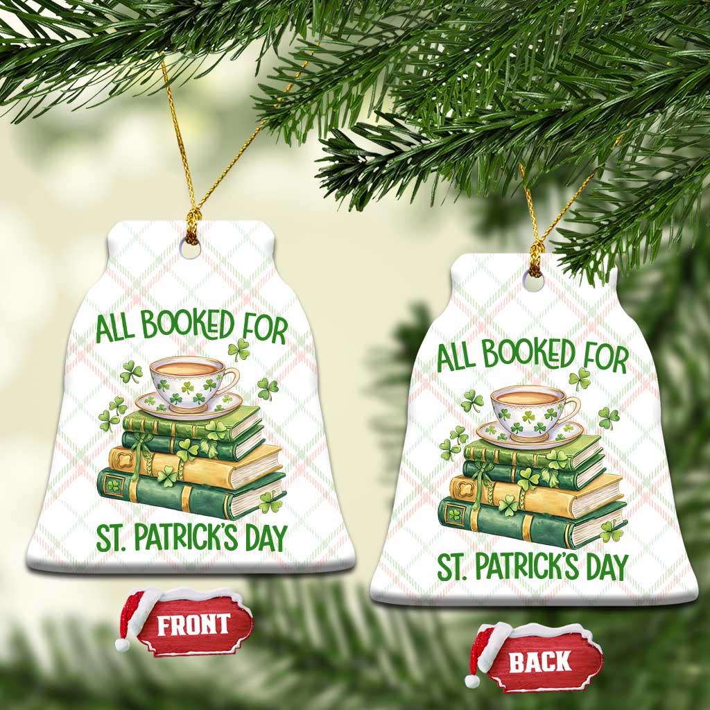 All Booked For St Patricks Day Ceramic Ornament Gift For Book Lovers