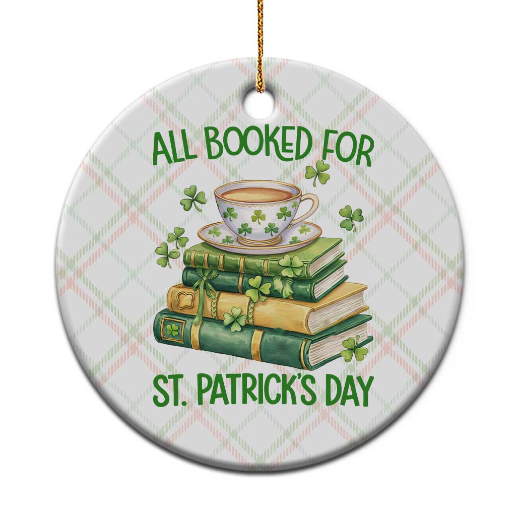 All Booked For St Patricks Day Ceramic Ornament Gift For Book Lovers