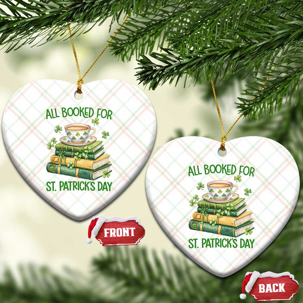 All Booked For St Patricks Day Ceramic Ornament Gift For Book Lovers