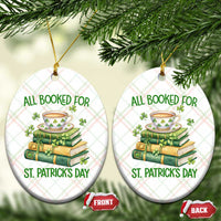 All Booked For St Patricks Day Ceramic Ornament Gift For Book Lovers
