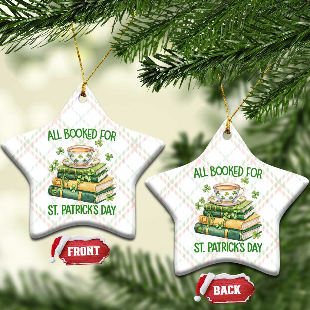 All Booked For St Patricks Day Ceramic Ornament Gift For Book Lovers