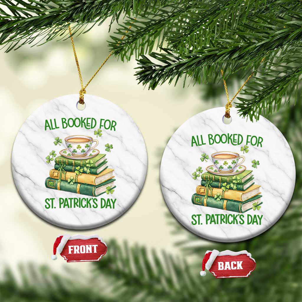 All Booked For St Patricks Day Ceramic Ornament Gift For Book Lovers