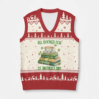 All Booked For St Patricks Day V-Neck Knit Sweater Vest Gift For Book Lovers