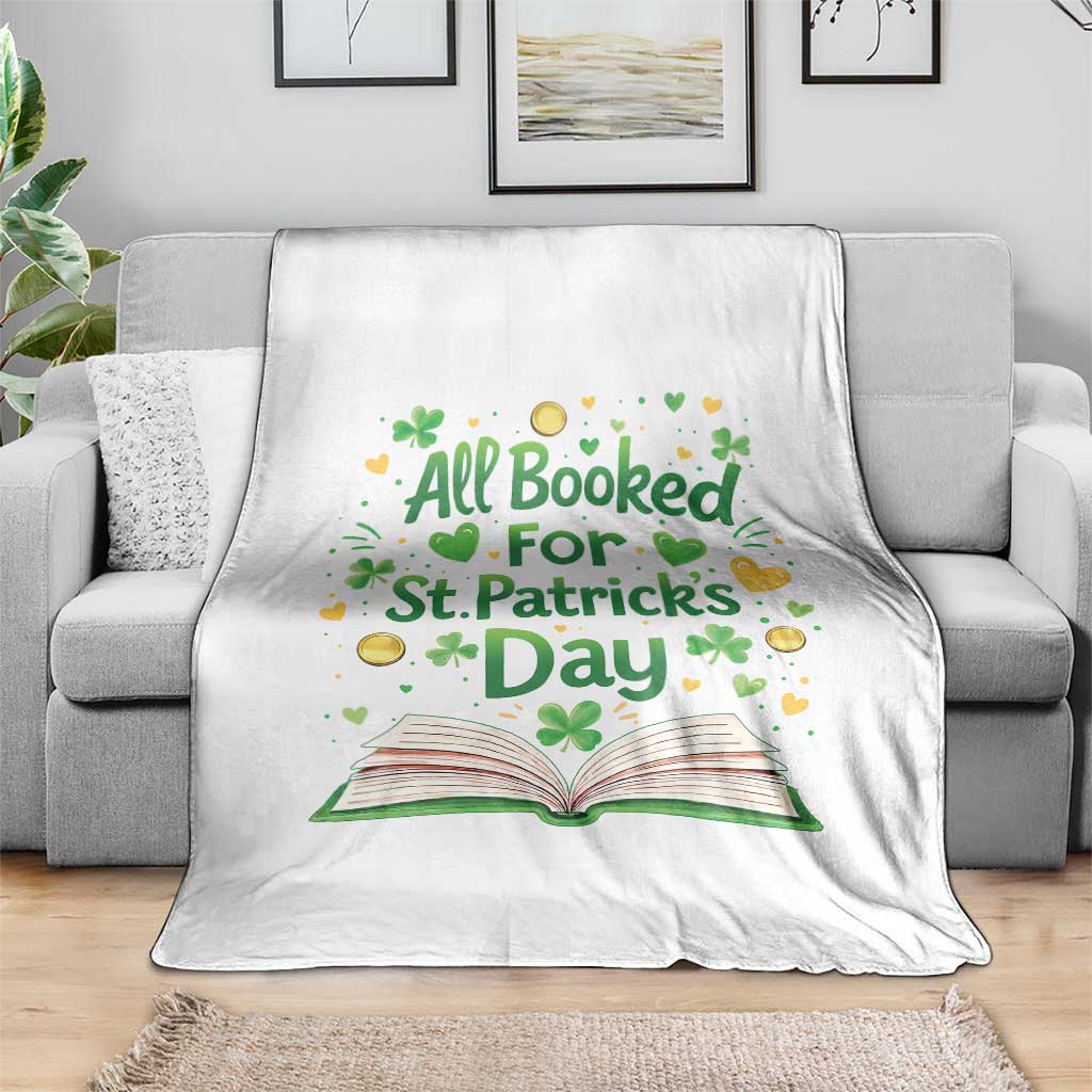 All Booked For St Patricks Day Throw Blanket Irish Bookworm Gift