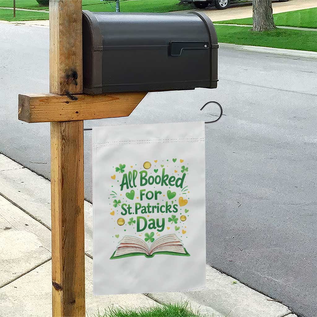 All Booked For St Patricks Day Garden Flag Irish Bookworm Gift
