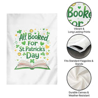 All Booked For St Patricks Day Garden Flag Irish Bookworm Gift