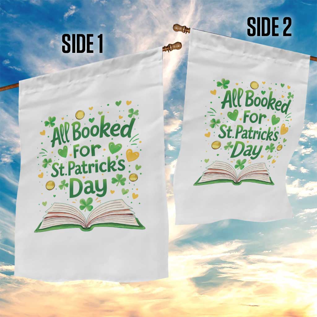 All Booked For St Patricks Day Garden Flag Irish Bookworm Gift