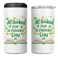 All Booked For St Patricks Day 4 in 1 Can Cooler Tumbler Irish Bookworm Gift