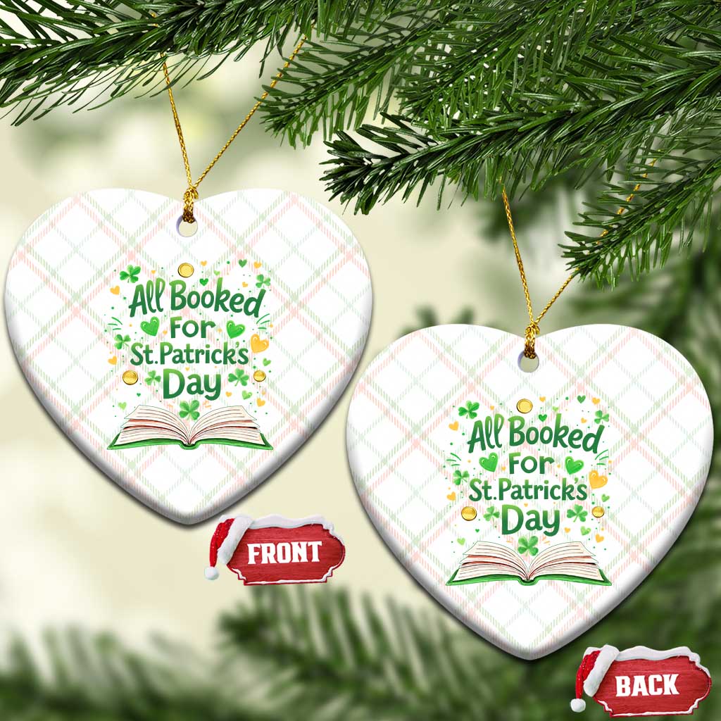 All Booked For St Patricks Day Ceramic Ornament Irish Bookworm Gift