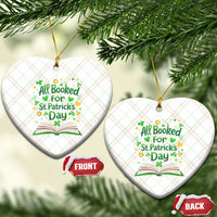 All Booked For St Patricks Day Ceramic Ornament Irish Bookworm Gift