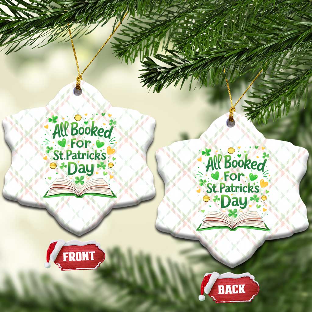 All Booked For St Patricks Day Ceramic Ornament Irish Bookworm Gift