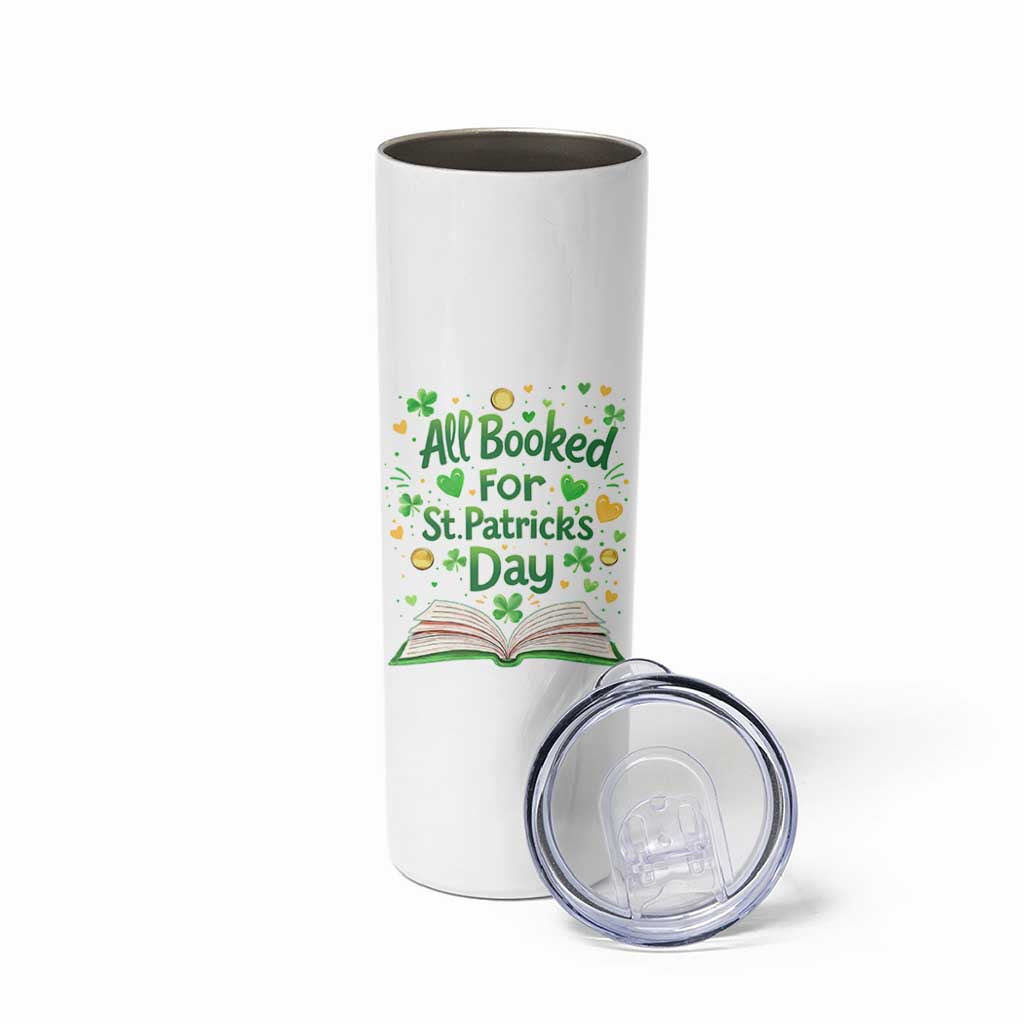 All Booked For St Patricks Day Skinny Tumbler Irish Bookworm Gift