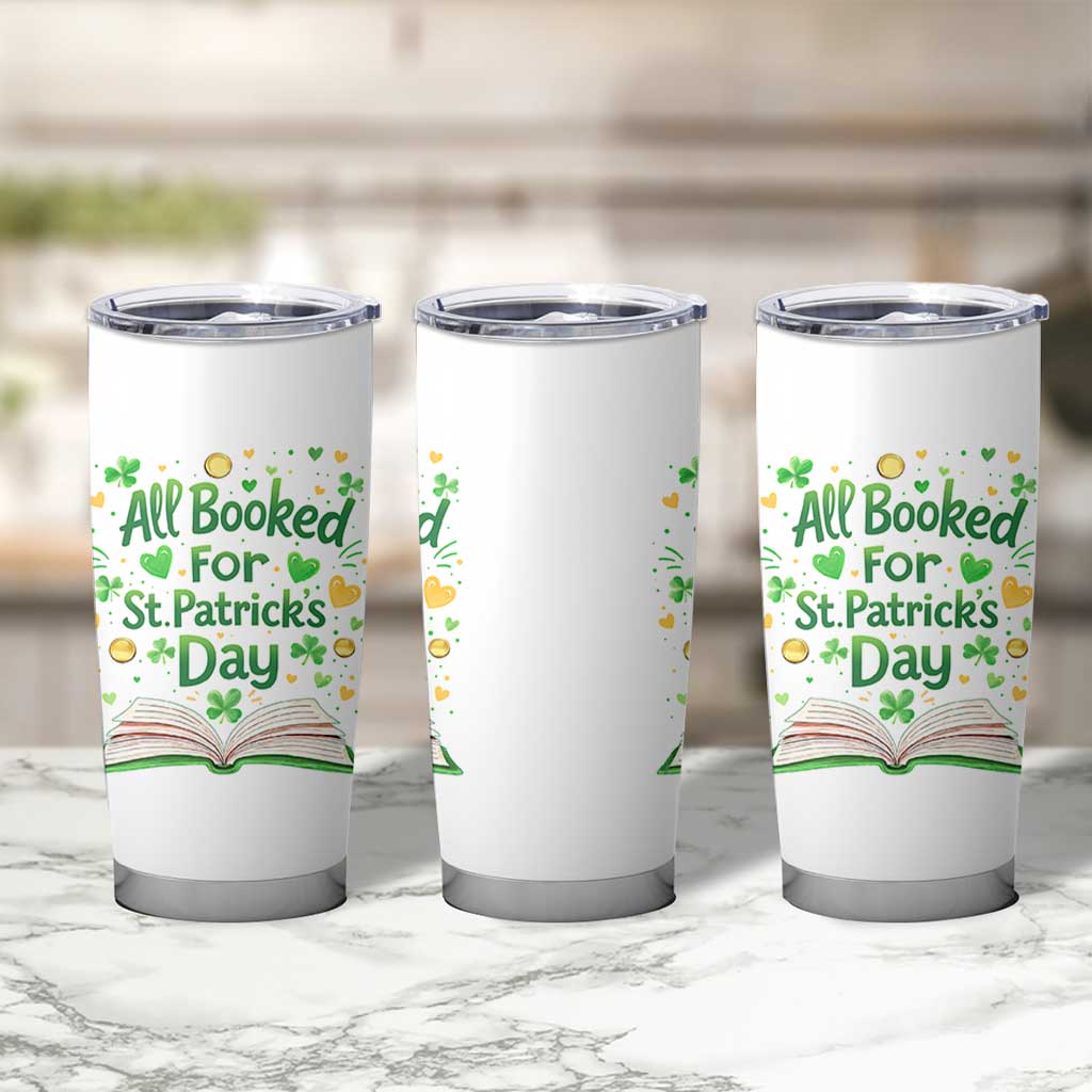 All Booked For St Patricks Day Tumbler Cup Irish Bookworm Gift