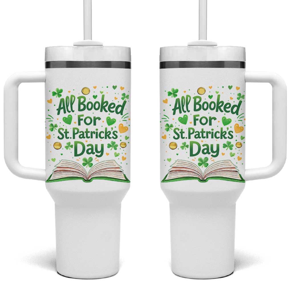All Booked For St Patricks Day Tumbler With Handle Irish Bookworm Gift