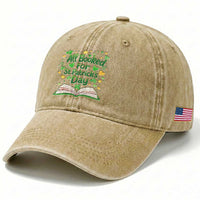 All Booked For St Patricks Day Washed Cotton Baseball Cap Irish Bookworm Gift