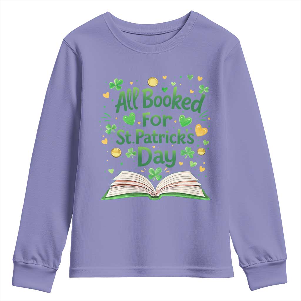 All Booked For St Patricks Day Youth Sweatshirt Irish Bookworm Gift