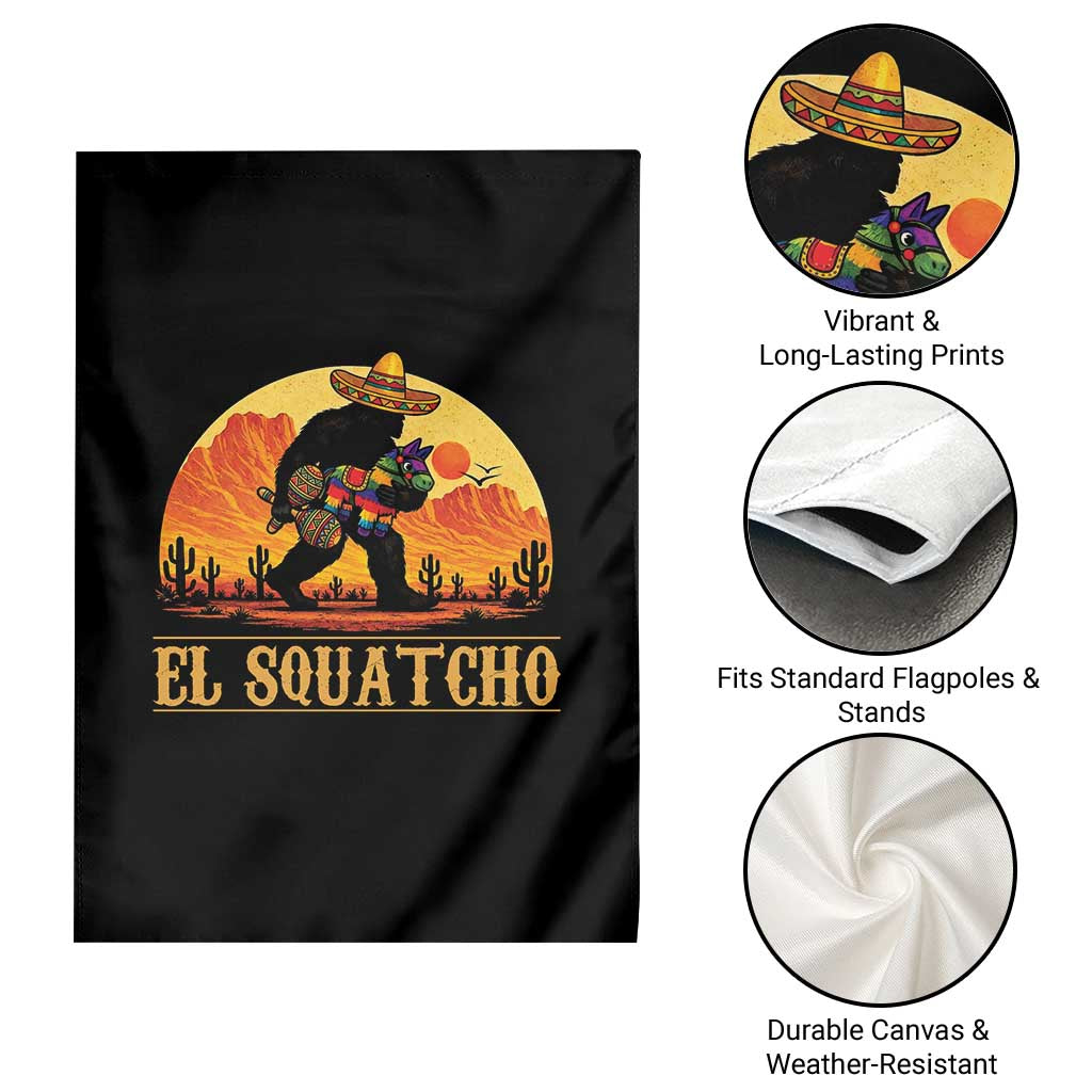 Funny El Squatcho Cinco De Mayo Fiesta Gift Garden Flag