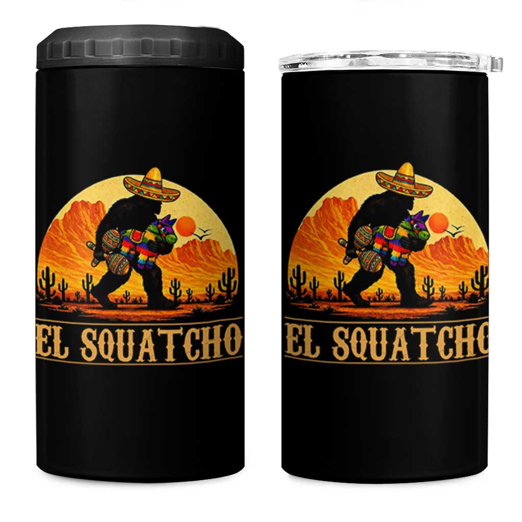 Funny El Squatcho Cinco De Mayo Fiesta Gift 4 in 1 Can Cooler Tumbler