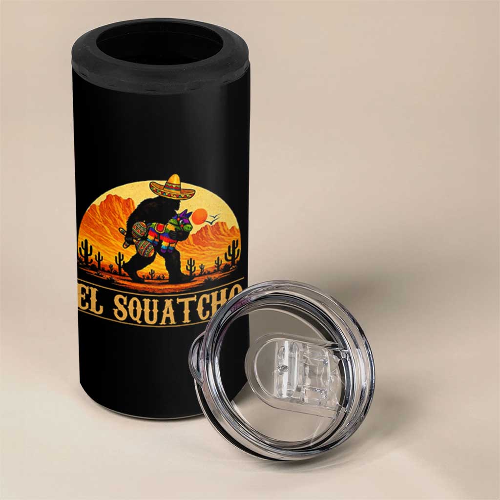 Funny El Squatcho Cinco De Mayo Fiesta Gift 4 in 1 Can Cooler Tumbler